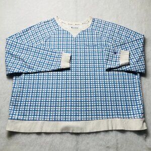 Champion Authentic Athleticwear Womens White Plaid Crew Neck Sweatshirt Size 4X